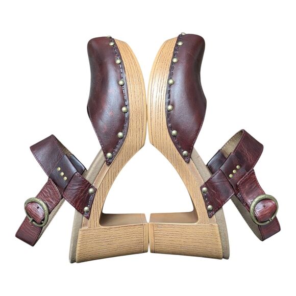 Dansko Dotty Women's Brown Leather Heeled Clog Sandals EU 40 US 9 Boho Mary Jane - Picture 6 of 10